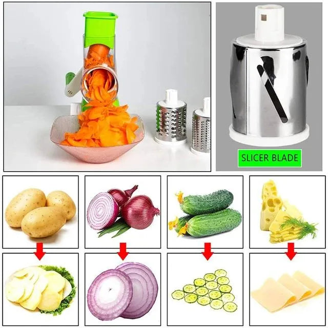 3-in-1 Vegetable Cutter Multifunctional Drum Slicer & Cheese Grater