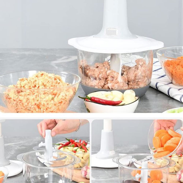 2000 ml Multifunctional Vegetable Chopper 9 in 1 Hand Push Chopper