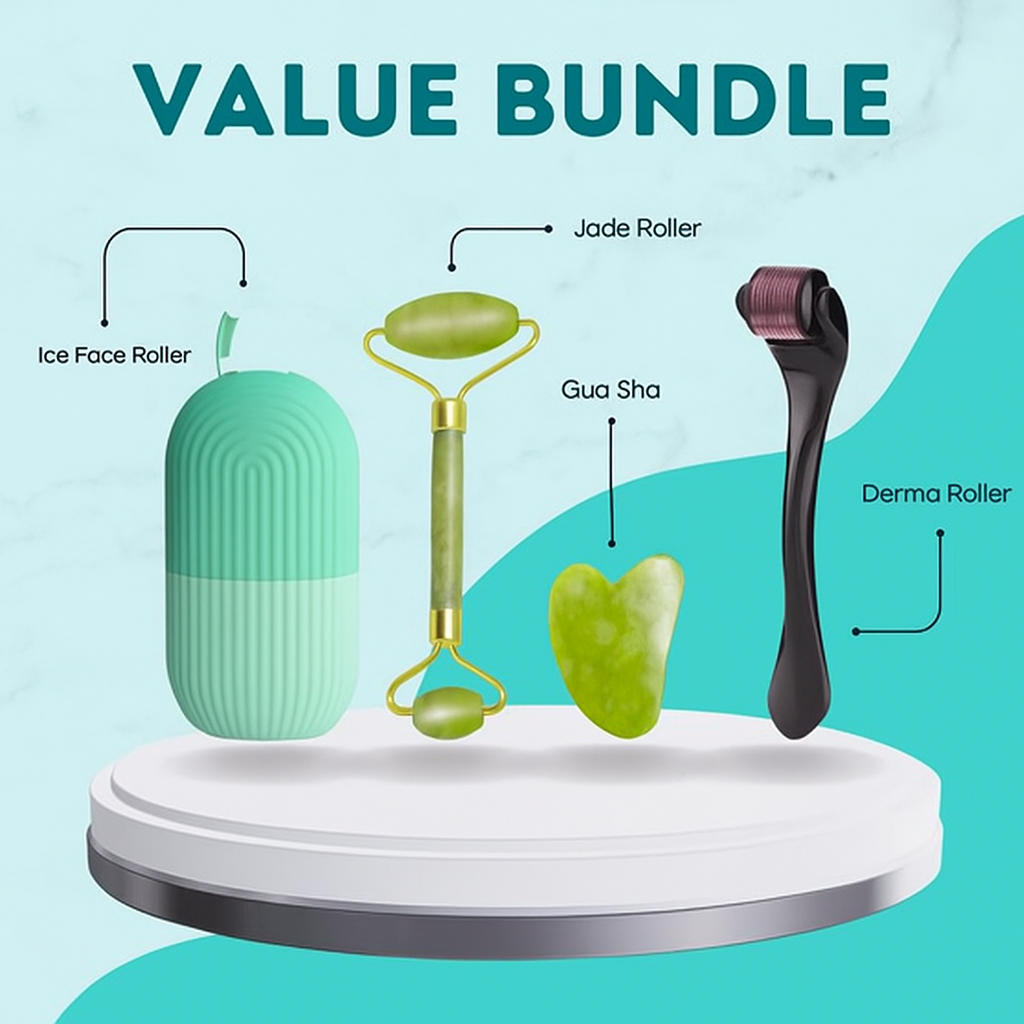 Combo pack Marble Jade Roller WITH STONE MARBLE | Ice Roller Facial Massage | Derma Roller [Pack of 3]