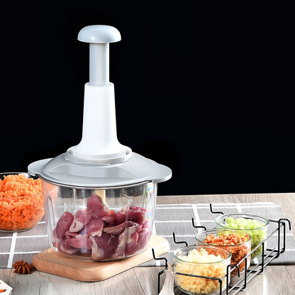 2000 ml Multifunctional Vegetable Chopper 9 in 1 Hand Push Chopper