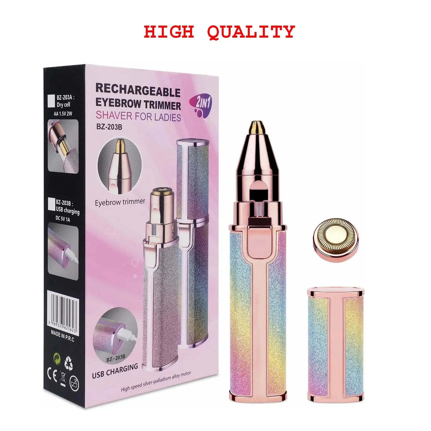 2 in 1 Rainbow Hair Remover Trimmer for Women (USB Charging)